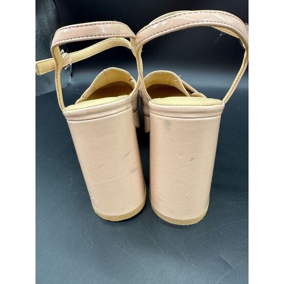 Urban Outfitters UO Veronica Solid Patent Platform Heels Size 9M Festival Rave - Picture 3 of 10